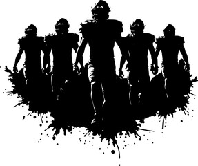 American Football Team Charge with Splatter Vector Bundle