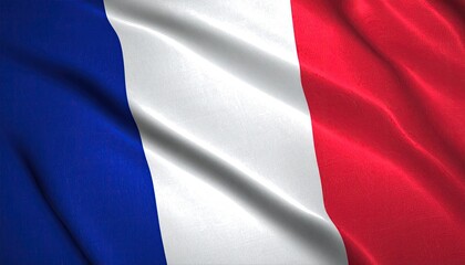 Close-up view of a flag with vertical stripes of blue, white, and red