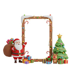 Naklejka premium 3D Christmas Frame