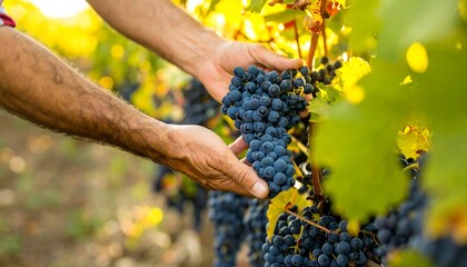 Grape harvest in a vineyard