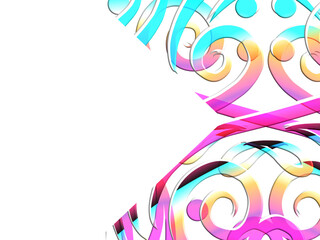 luxury traditional Indonesian frame Dayak batik design with aesthetic gradient background 