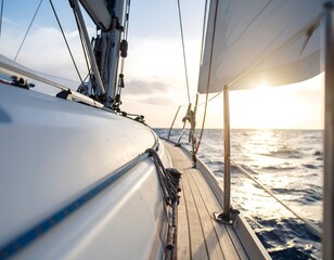 Sailboat on water, sunset