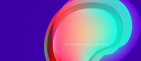 Abstract gradient background. Vibrant colors blend, creating flowing shapes. Modern design suitable for digital projects.
