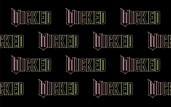 Logo Pattern of Pink Green Wicked the Movie in Black Background. Jakarta, October 2nd, 2025