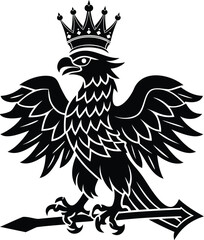 Heraldic Eagle Vector Logo Silhouette
