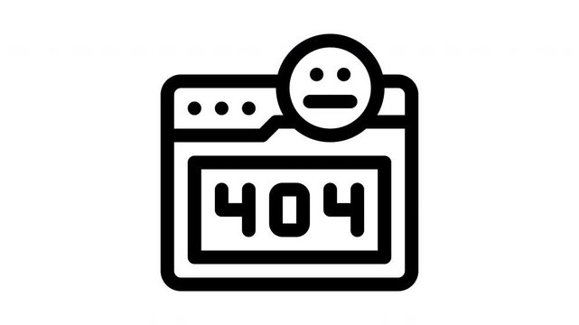 404 error minimalist stroke animation