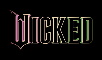 Logo Pink Green Wicked the Movie in Black Background. Jakarta, October 2nd, 2025