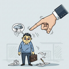 Stressed Employee Facing Boss Pressure, Work Overload, Lost Money, and Burnout
