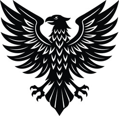 Heraldic Eagle Vector Logo Silhouette