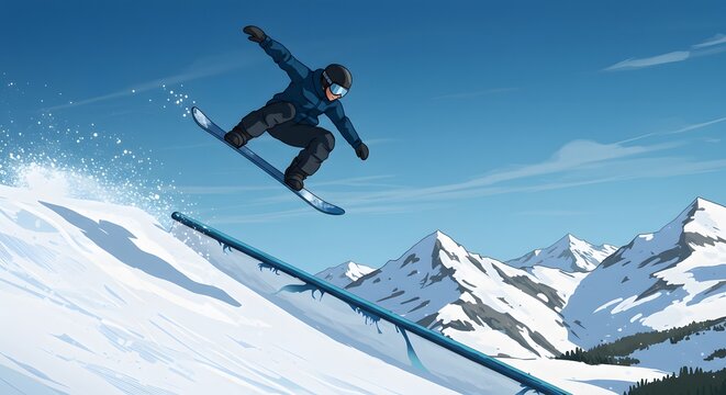 Snowboarder airtime mountain