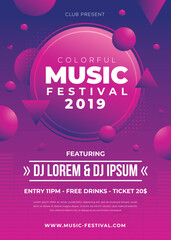 02 - PRINT Colorful abstract music festival poster template