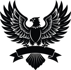 Heraldic Eagle Vector Logo Silhouette