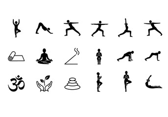 ICON YOGA ILLUSTRATION BLACK AND WHITE