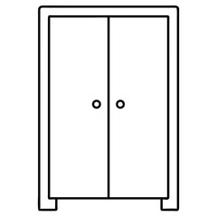 Scalable vector illustration of a modern double door wardrobe furniture icon for interior design and storage solutions isolated on transparent background
