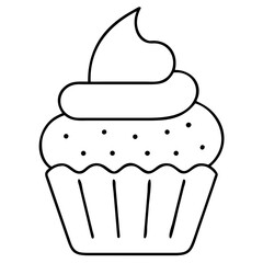 Delicious vector illustration of a sweet cupcake with swirling frosting perfect for dessert graphics isolated on transparent background