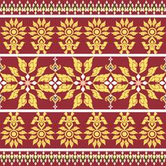  Classic damask seamless pattern red background - vector Illustration for elegant textile design 