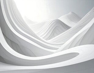 A serene landscape of smooth, flowing white forms