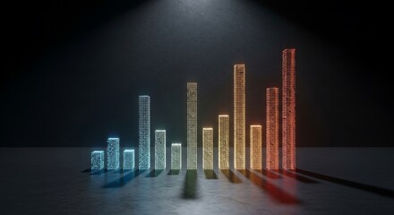 Fototapeta premium Bar Chart Growth Data Analysis Financial Success.