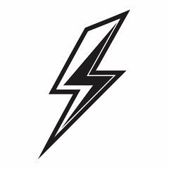 Simple black lightning bolt icon on white background
