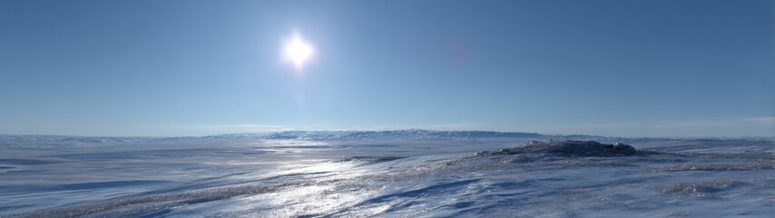 Exported hdr panoramic scene of peaceful arctic landscape 360-degree view high-definition environment