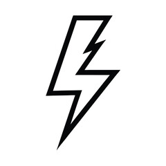 Simple black lightning bolt icon on white background