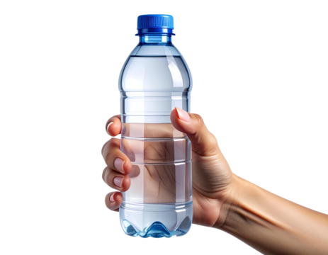 Woman Hand Offering Water Bottle Forward, Isolated PNG
