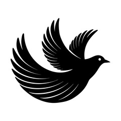 Bird Spinning in Air Silhouette | Flying Vector Illustration