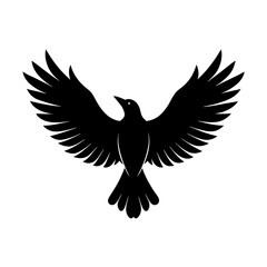 Bird Spreading Wings Silhouette | Vector Illustration
