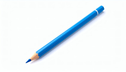 Blue pencil isolated on a clean white background stationery item illustration and school supply digital artwork