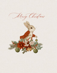 Peter Rabbit Christmas card Woodland Holiday Theme
