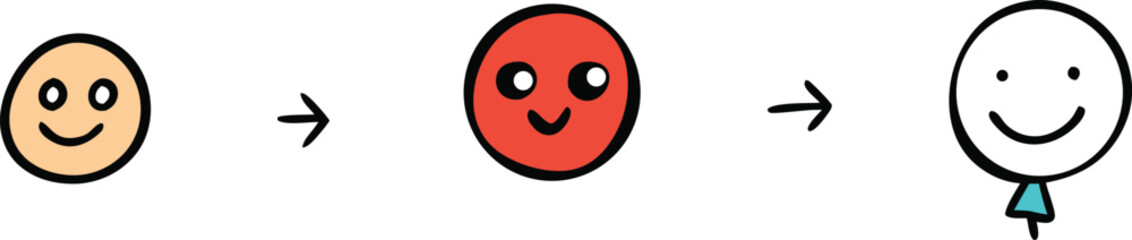 Fototapeta premium Simple Cartoon Face Icon Illustration