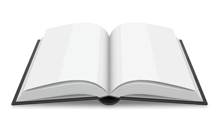 Open Book with Blank Pages and Black Cover Illustration