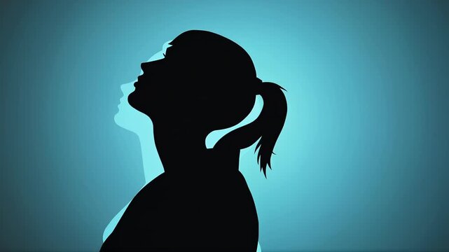 Silhouettes of two women highlighting differences in profiles and features against a dark background