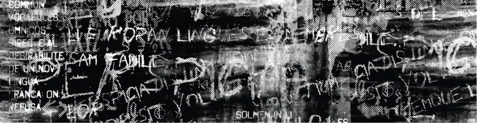 Abstract grunge lettering background. Monochrome abstract grunge black and white illustration	
