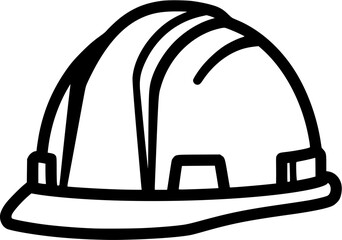 Construction worker hard hat icon vector illustration safety helmet design line art
