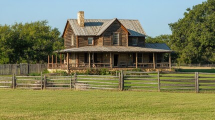 Rustic home with wide wraparound porch
