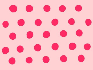 ピンクに赤の水玉模様