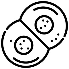 Mitosis outline icon a simple black and white icon depicting the process of cellular division.