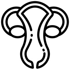 Uterus outline icon this simple line drawing represents a stylized female reproductive system icon.