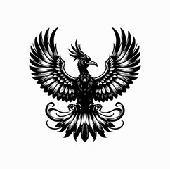 Obraz premium Turul Bird Silhouette – Hungarian Mythology Symbol Vector