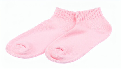 Pink pastel socks isolated on white background, cozy fashion accessory, casual stylish footwear, high-quality product image