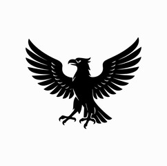 Obraz premium Turul Bird Silhouette – Hungarian Mythology Symbol Vector