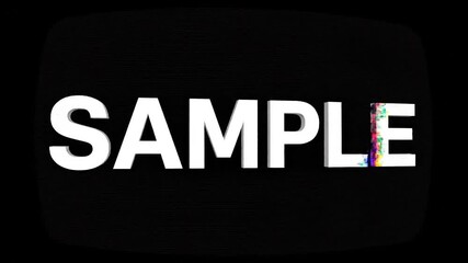 Dynamic white 3D "SAMPLE" text appearing and moving on a sleek black background, perfect for modern digital content and placeholders