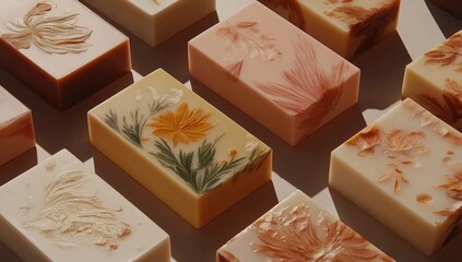 Floral soap bars handcrafted and beautifully decorated
