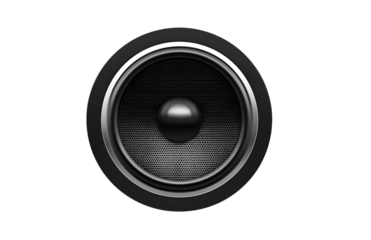 Speaker icon, png transparent background, black color only.
