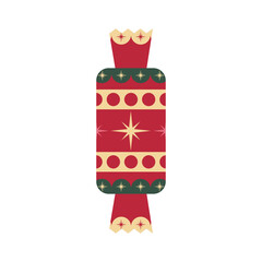 Christmas Candy Icon. Flat Vector illustration.