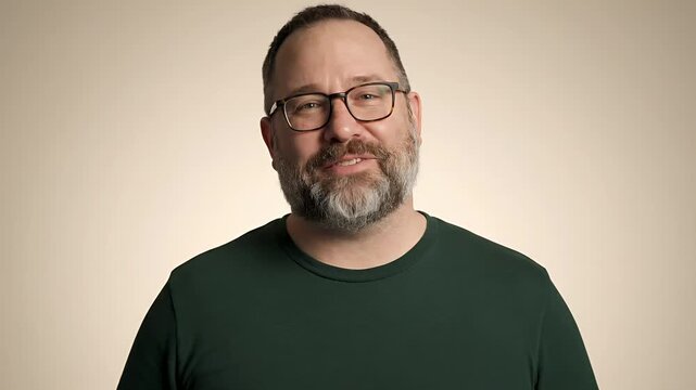 Friendly Middle Aged Man Smiling Looking at Camera Portrait Business Professional Headshot Stock Video