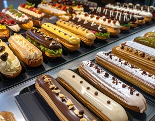A display of eclairs