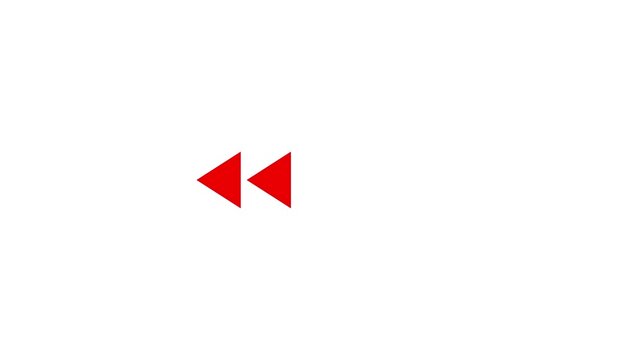 Simple graphic of left forward arrows one red on a white background representing regress and rearward movement