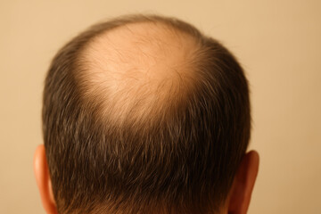 Balding head hair loss scalp thinning adult male alcohol consumption lifestyle concern